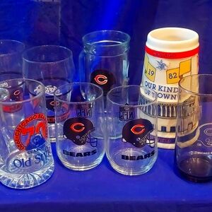 Chicago bears memorabilia glasswear